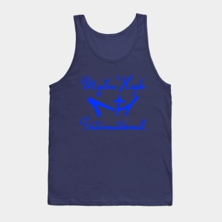 Myles High International Blue Script Tank Top